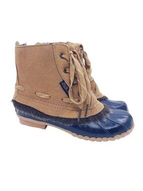 Sporto Phoebe Leather Faux Fur Lined Winter Rain Snow Duck Boots Women's Size 6